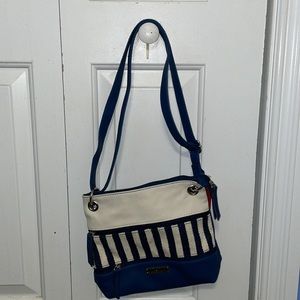 Blue and White ROSETTI strap purse